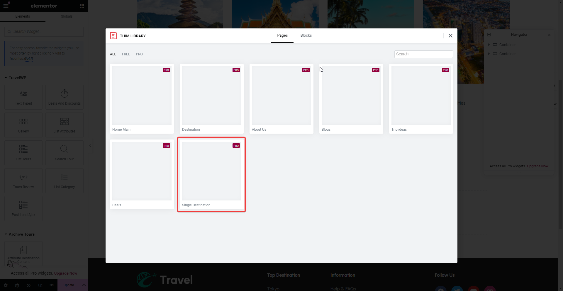 Create page Destinations – docsphyscode
